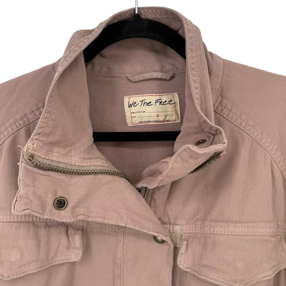 We The Free People Washed Pink Arya Utility Anorak Jacket Womens Sz S